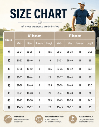 Men's Golf Dress Shorts, 8/11-inch Inner Seam, Zippered Pocket, Flat Front | Stretch, Lightweight, Quick-Drying Blend Casual Work, Hiking, Fishing, Comfortable Twill Cotton Shorts, Summer Men's Style, with Drawstring