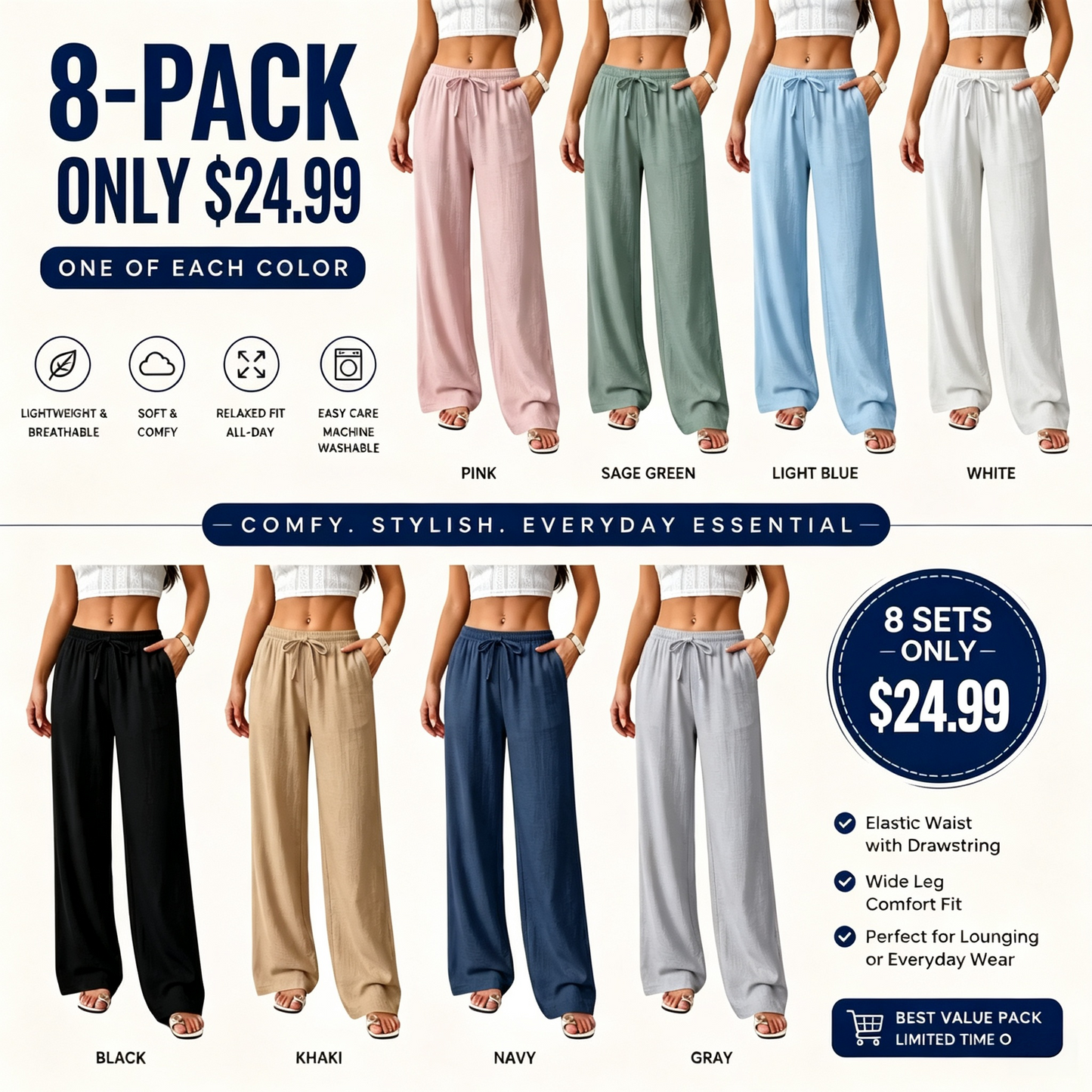 Women's Casual waist-cinching pants