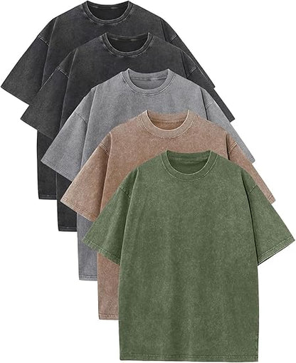 🔥Men’s Oversized Vintage Acid-Wash T-Shirt