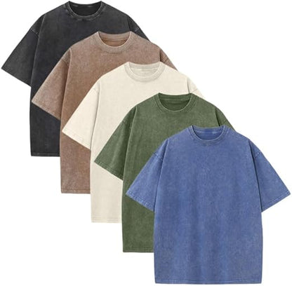 🔥Men’s Oversized Vintage Acid-Wash T-Shirt