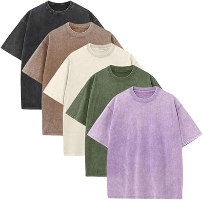 🔥Men’s Oversized Vintage Acid-Wash T-Shirt