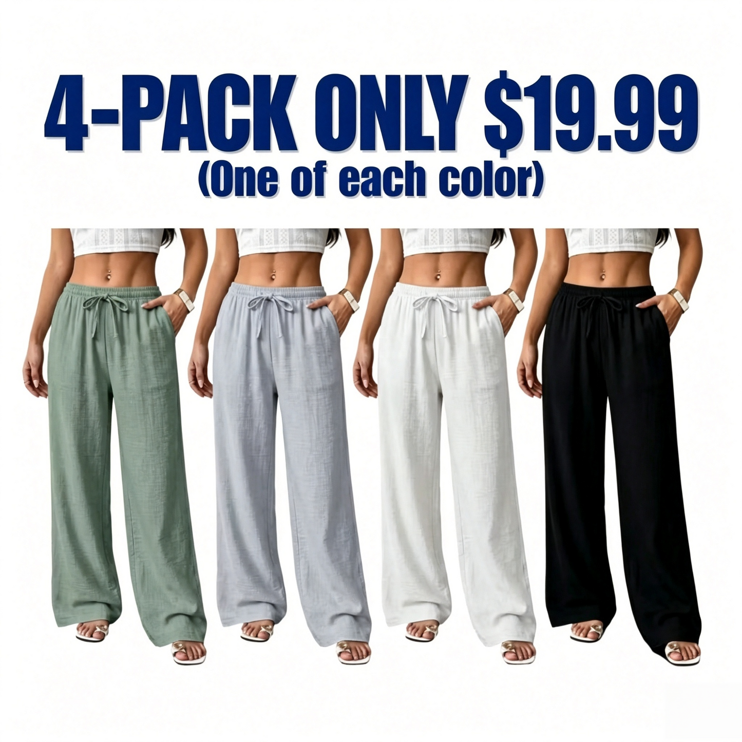 Women's Casual waist-cinching pants