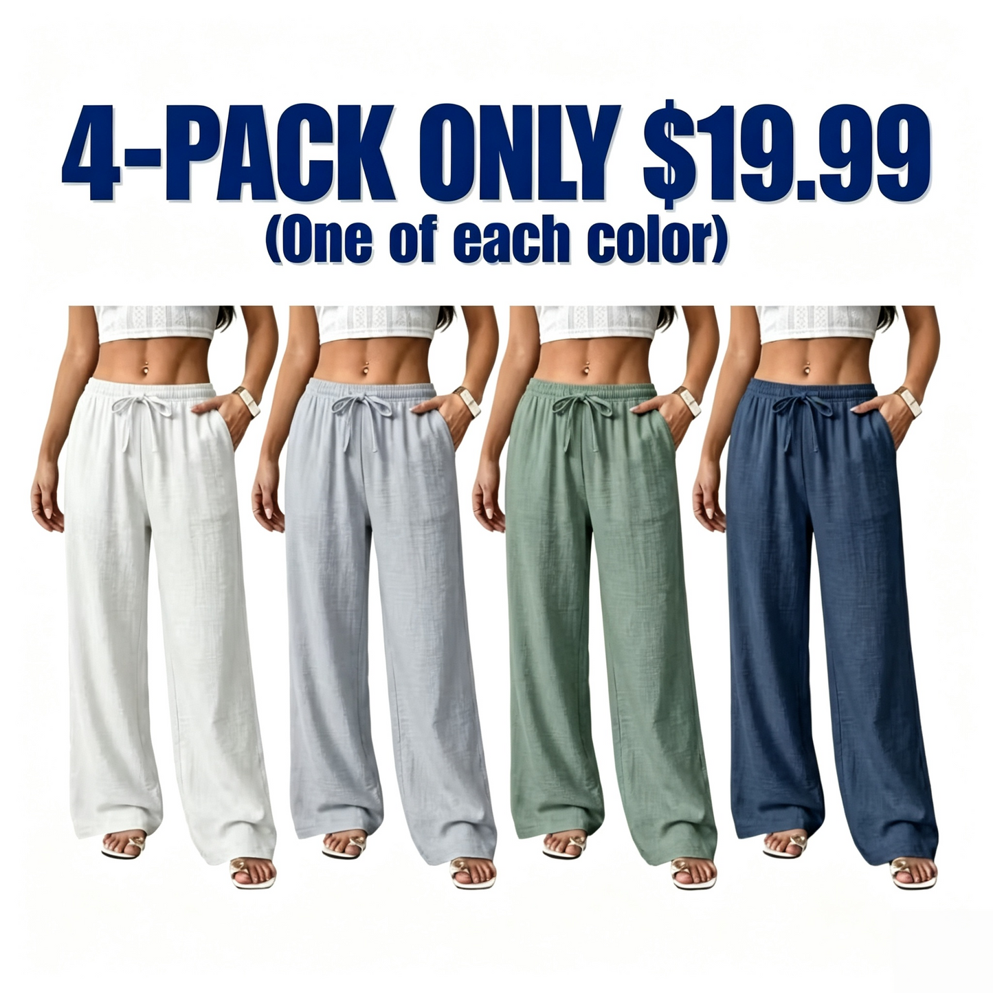 Women's Casual waist-cinching pants