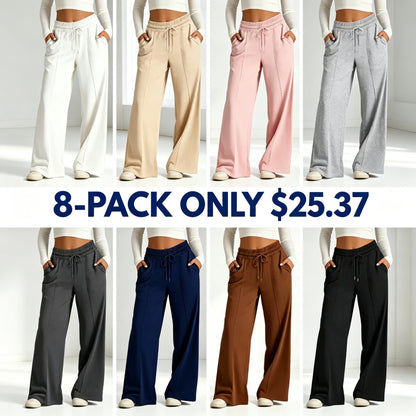 Women's Wide Leg Sweatpants Casual Loose Solid Color Pants