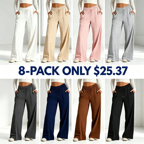Women's Wide Leg Sweatpants Casual Loose Solid Color Pants