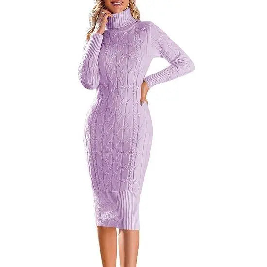 Women’s Long Sleeve Turtleneck Sweater Dress – Effortless Chic, Cozy Confidence | Winter Sale Event – Limited Stock!