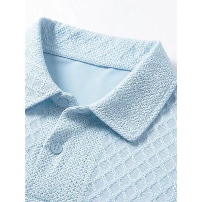Men's Casual Solid-Color Polo Shirt and Shorts Two-Piece Set