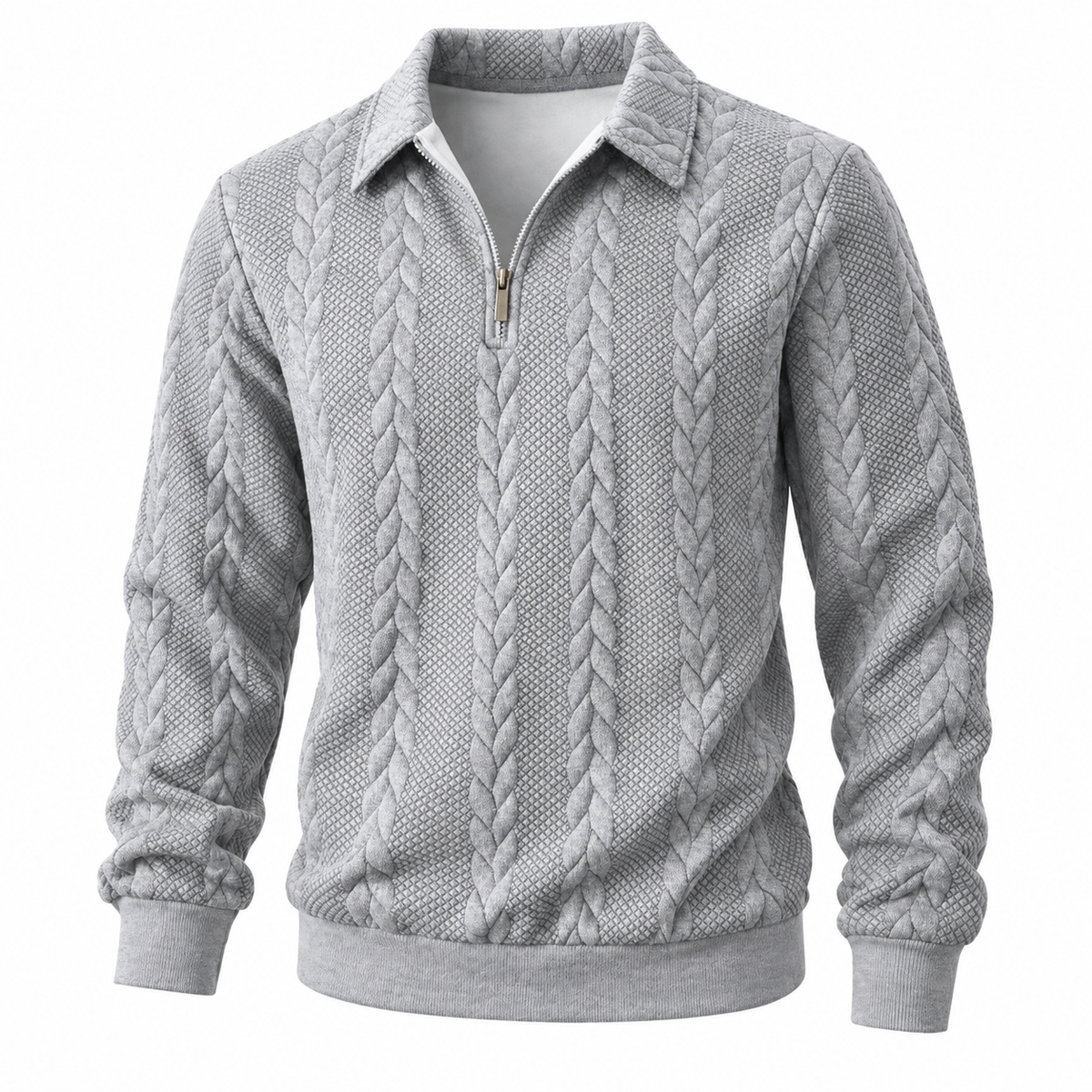 🐊Sweatshirt im Old-Money-Stil mit halbem Reißverschluss und Polokragen🔥