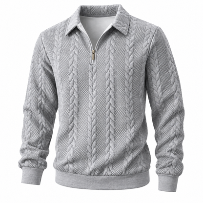 🐊Sweatshirt im Old-Money-Stil mit halbem Reißverschluss und Polokragen🔥