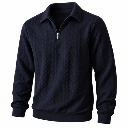 🐊Sweatshirt im Old-Money-Stil mit halbem Reißverschluss und Polokragen🔥