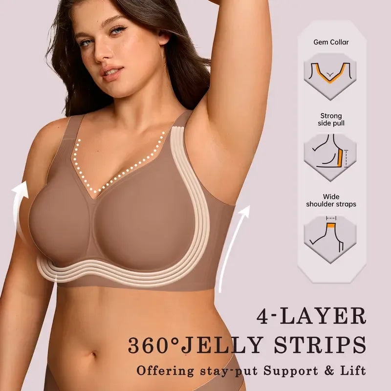 ⏰Hot Sale-Women's Day!!! Women Jelly Bras Wirefree Full Coverage