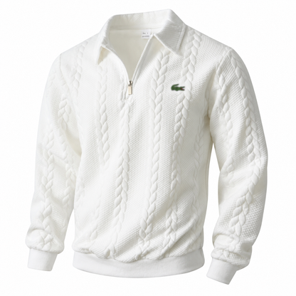 🐊Sweatshirt im Old-Money-Stil mit halbem Reißverschluss und Polokragen🔥